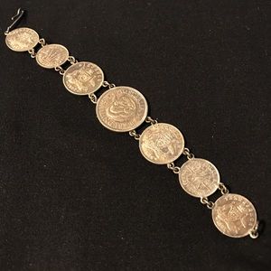Vintage Australian early 1900s coin bracelet